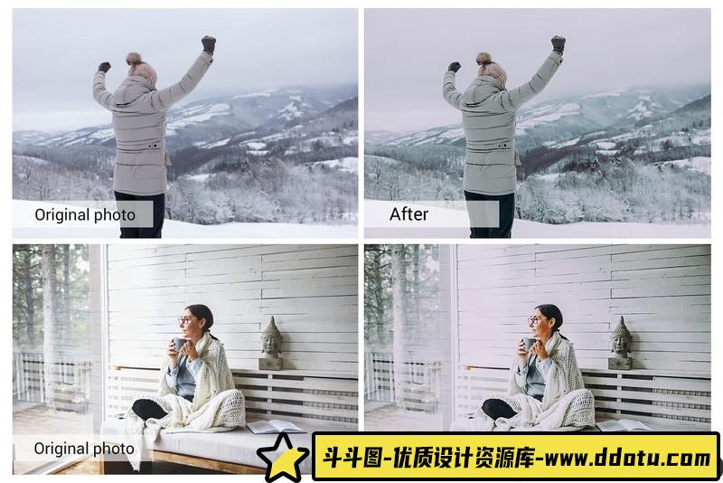 人像LR预设冬季人像暖色调预设lr预设ps滤镜pr调色lightroom人像lut插件