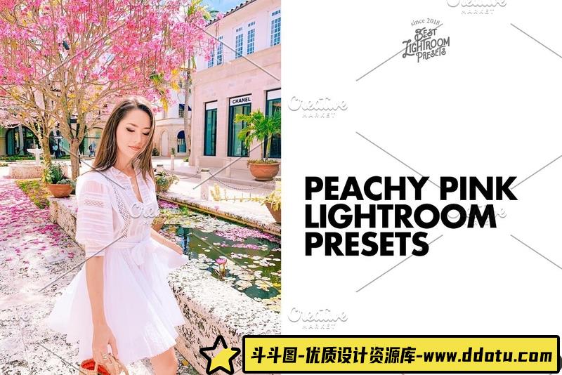 人像LR预设粉色电影胶片人像后期调色预设lr预设ps滤镜pr调色lightroom人像lut插件-斗斗图