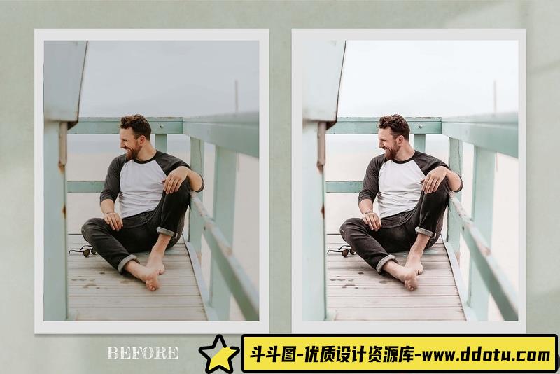 人像LR预设干净明亮时尚男性人像预设预设lr预设ps滤镜pr调色lightroom人像lut插件-斗斗图
