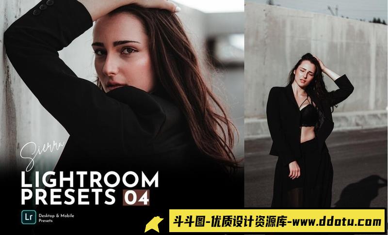人像LR预设黑暗情绪人像预设滤镜lr预设ps滤镜pr调色lightroom人像lut插件-斗斗图