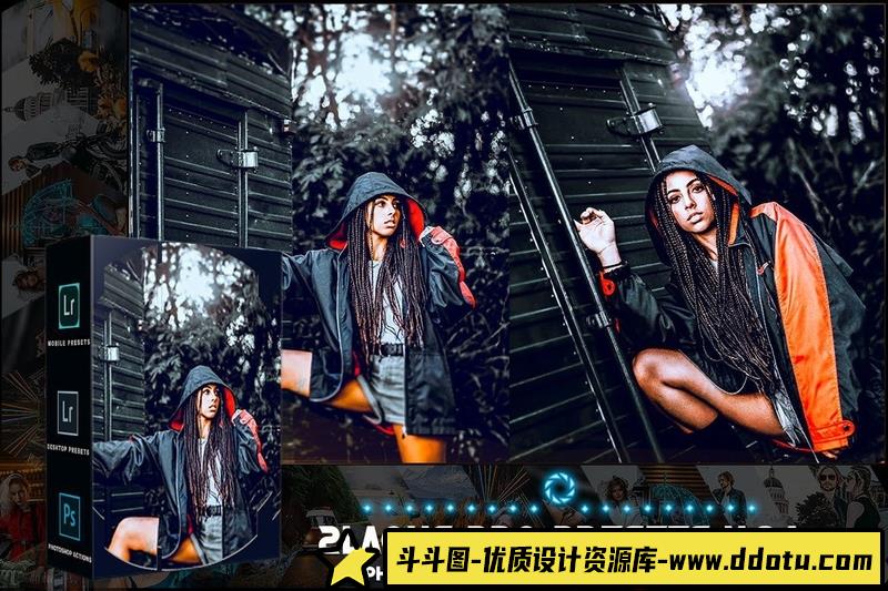 人像LR预设黑金人像后期调色预设89lr预设ps滤镜pr调色lightroom人像lut插件-斗斗图