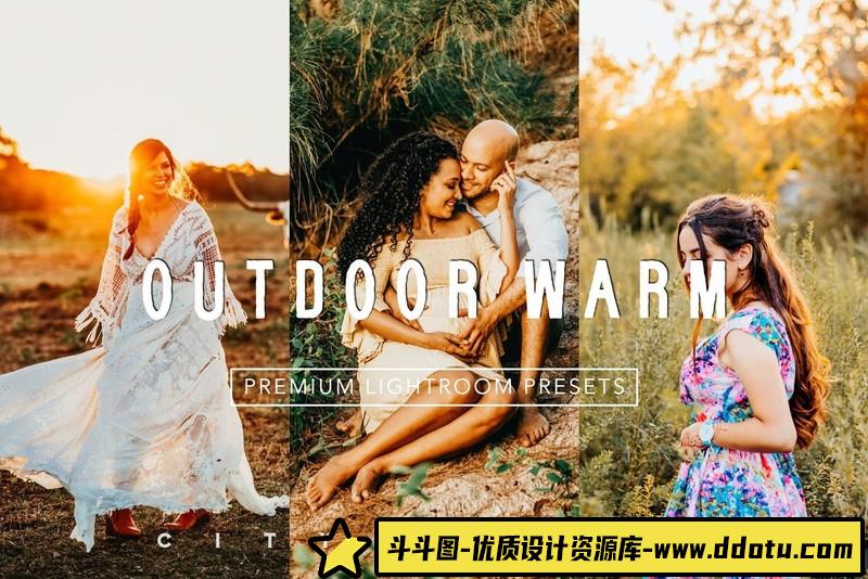 人像LR预设户外人像明亮通透暖色调预设lr预设ps滤镜pr调色lightroom人像lut插件-斗斗图