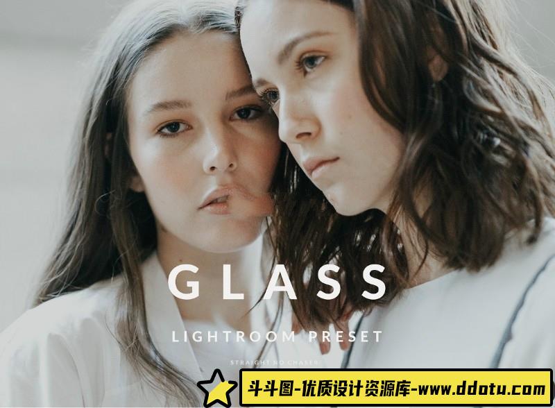 人像LR预设极简美感玻璃透亮质感清爽调色预设lr预设ps滤镜pr调色lightroom人像lut插件-斗斗图