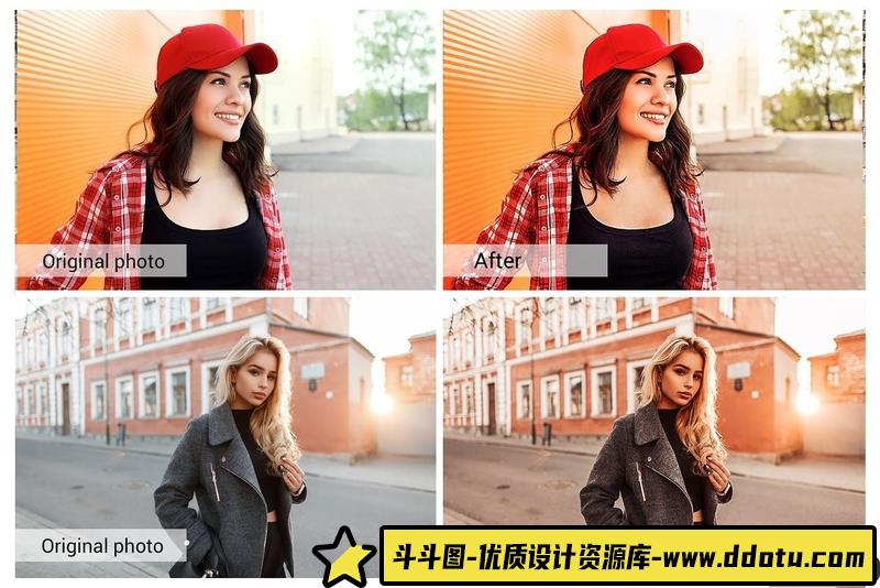 人像LR预设家庭人像温暖橙桃色预设手机预设预设lr预设ps滤镜pr调色lightroom人像lut插件-斗斗图