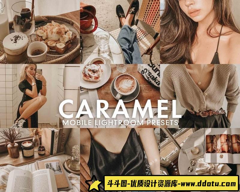人像LR预设焦糖暖色调人像产品摄影预设lr预设ps滤镜pr调色lightroom人像lut插件-斗斗图