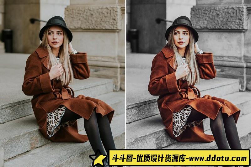 人像LR预设街拍人像迷你质感中性灰色调预设lr预设ps滤镜pr调色lightroom人像lut插件