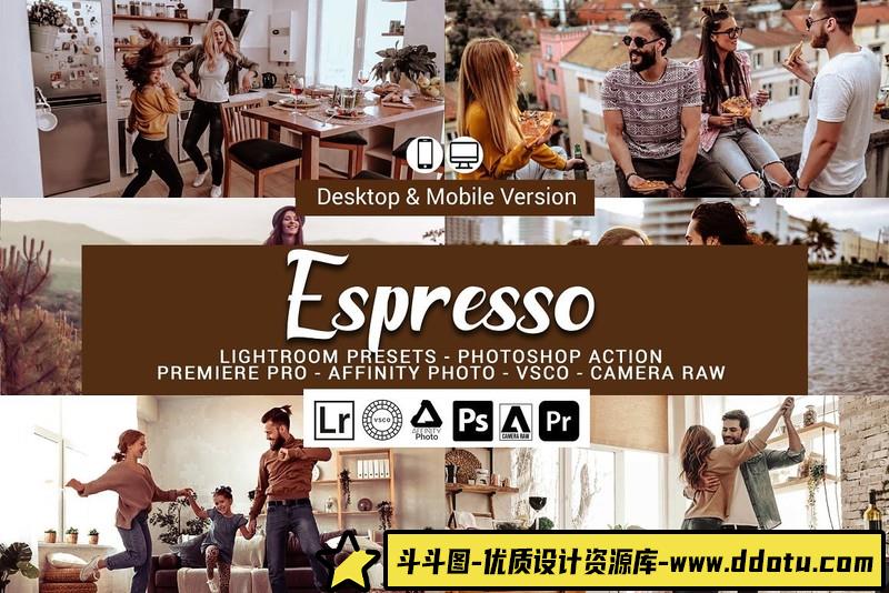 人像LR预设咖啡暖色调家庭人像预设lr预设ps滤镜pr调色lightroom人像lut插件-斗斗图