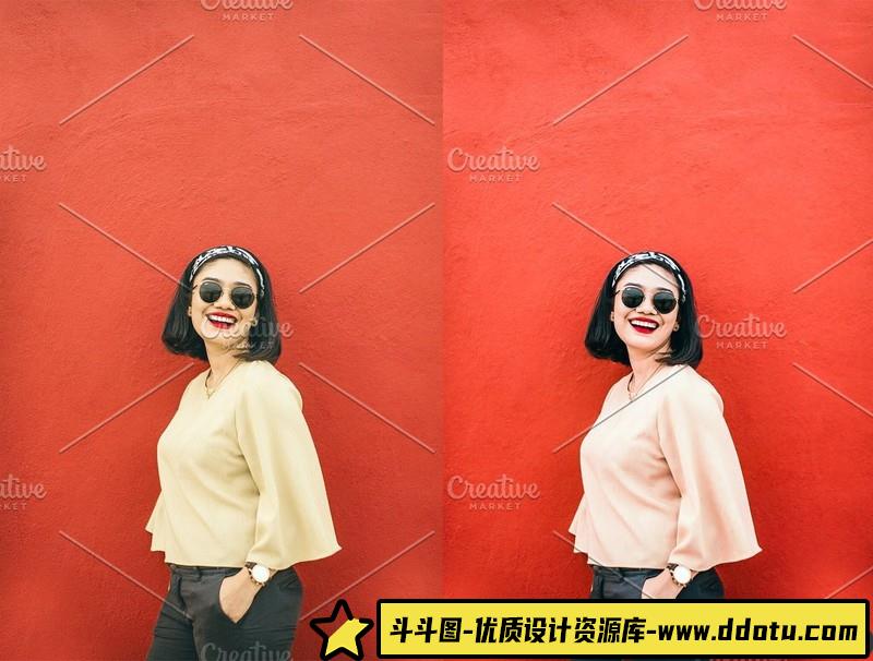 人像LR预设流行色彩时尚街拍人像预设lr预设ps滤镜pr调色lightroom人像lut插件-斗斗图