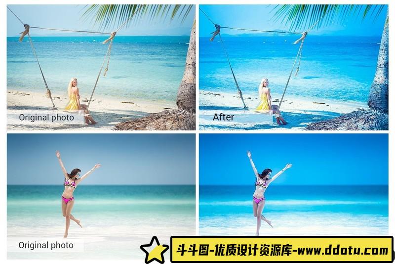 人像LR预设旅拍人像写真清爽蓝调预设lr预设ps滤镜pr调色lightroom人像lut插件