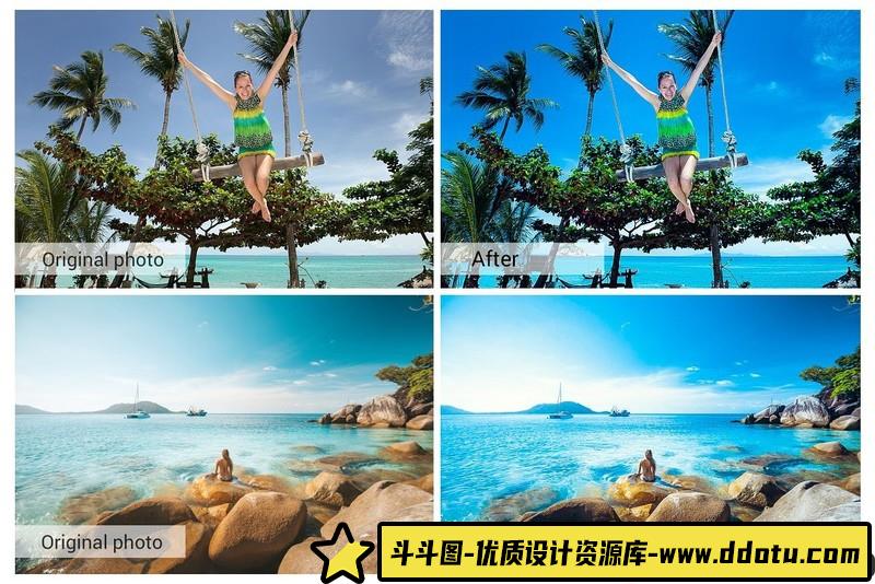 人像LR预设旅拍人像写真清爽蓝调预设lr预设ps滤镜pr调色lightroom人像lut插件