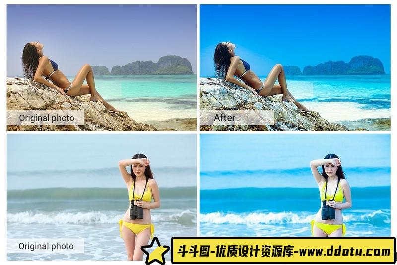 人像LR预设旅拍人像写真清爽蓝调预设lr预设ps滤镜pr调色lightroom人像lut插件