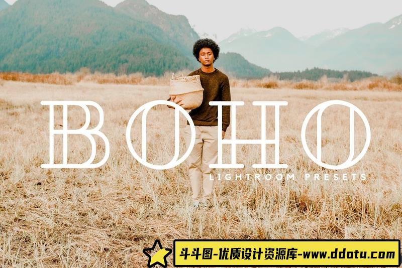 人像LR预设旅行博客波西米亚风格后期预设lr预设ps滤镜pr调色lightroom人像lut插件-斗斗图
