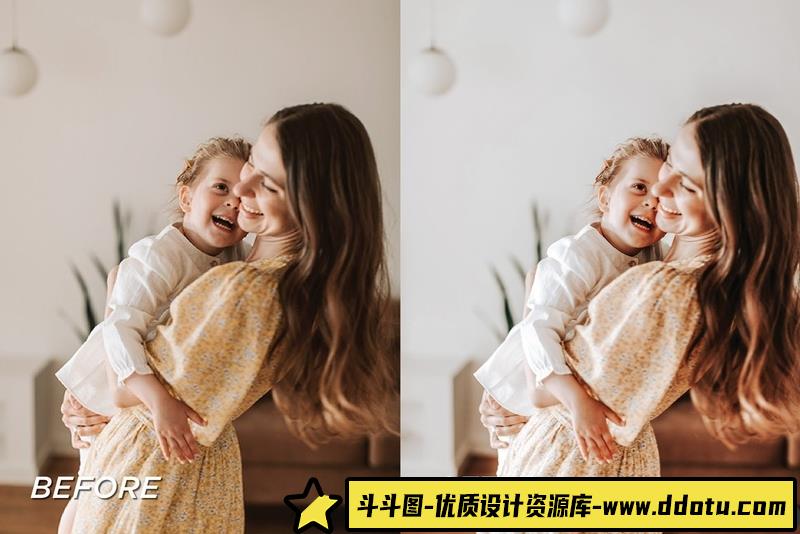 人像LR预设明亮通透家庭人像后期胶片预设+预设lr预设ps滤镜pr调色lightroom人像lut插件