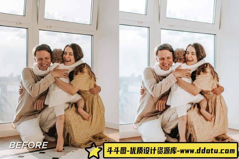 人像LR预设明亮通透家庭人像后期胶片预设+预设lr预设ps滤镜pr调色lightroom人像lut插件