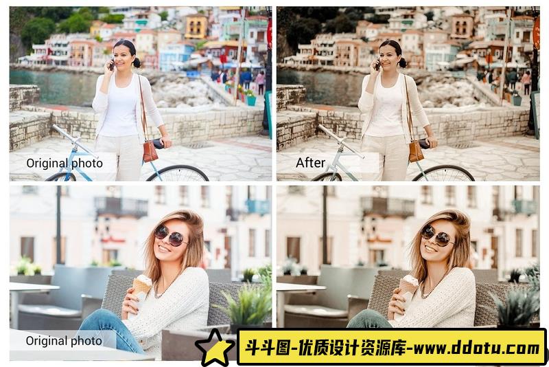 人像LR预设明亮通透牛奶咖啡色调色预设+动作套装lr预设ps滤镜pr调色lightroom人像lut插件