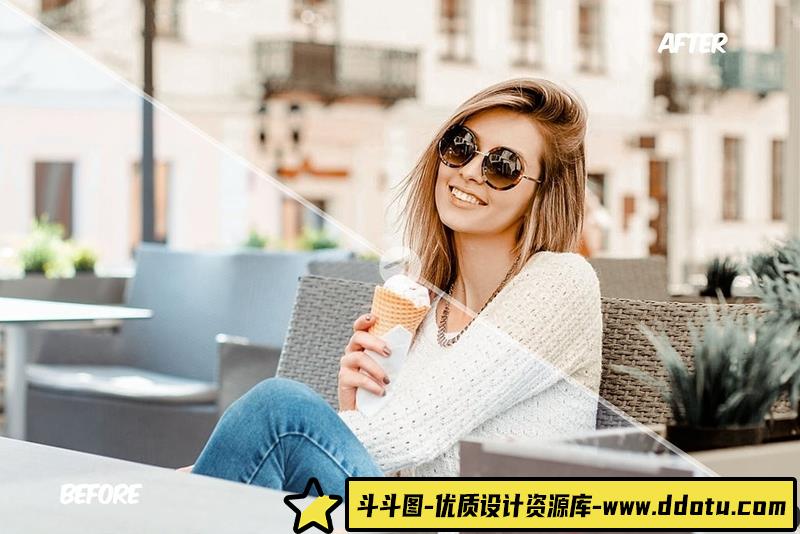 人像LR预设明亮通透牛奶咖啡色调色预设+动作套装lr预设ps滤镜pr调色lightroom人像lut插件