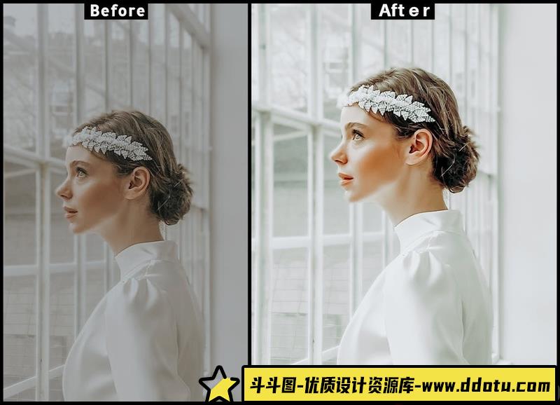 人像LR预设明亮通透人像后期调色预设lr预设ps滤镜pr调色lightroom人像lut插件-斗斗图