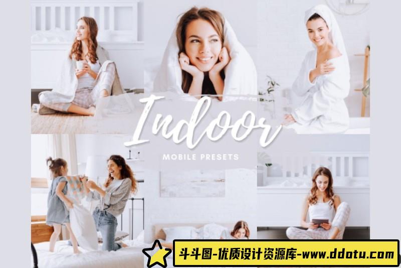 人像LR预设明亮通透室内人像风格预设lr预设ps滤镜pr调色lightroom人像lut插件-斗斗图