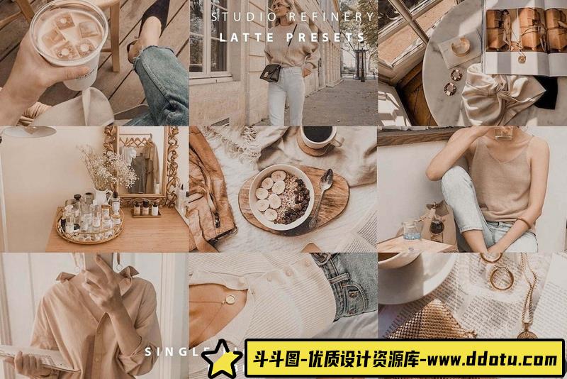 人像LR预设奶油拿铁中性灰莫兰迪色调预设预设lr预设ps滤镜pr调色lightroom人像lut插件-斗斗图