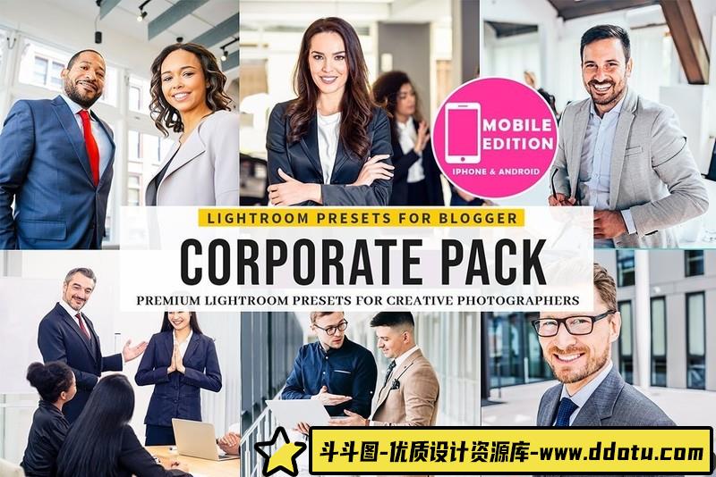 人像LR预设企业商务人像摄影后期lr预设ps滤镜pr调色lightroom人像lut插件-斗斗图