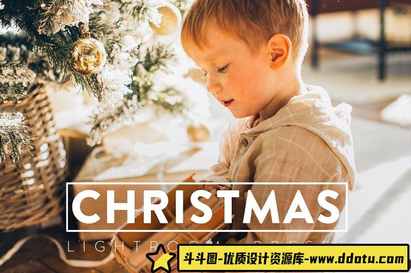 人像LR预设圣诞新年家庭人像预设lr预设ps滤镜pr调色lightroom人像lut插件-斗斗图
