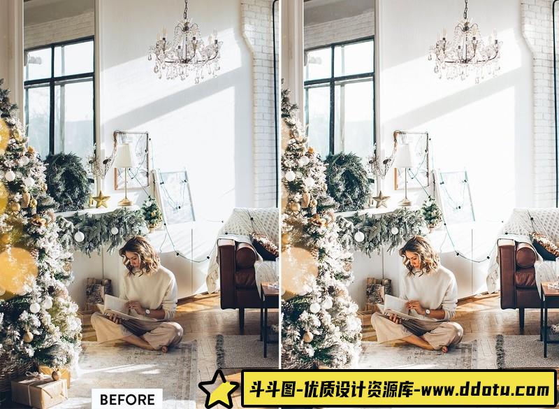 人像LR预设圣诞新年家庭人像预设lr预设ps滤镜pr调色lightroom人像lut插件