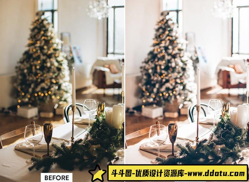 人像LR预设圣诞新年家庭人像预设lr预设ps滤镜pr调色lightroom人像lut插件