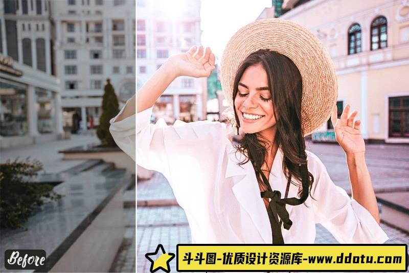 人像LR预设时尚风少女粉美女街拍人像预设lr预设ps滤镜pr调色lightroom人像lut插件