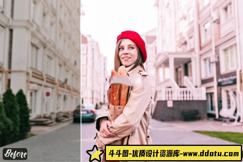 人像LR预设时尚风少女粉美女街拍人像预设lr预设ps滤镜pr调色lightroom人像lut插件