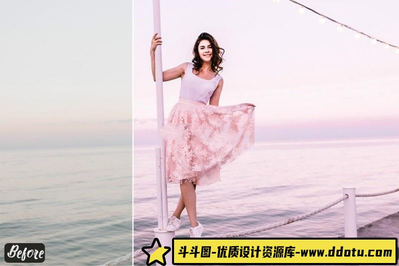 人像LR预设时尚风少女粉美女街拍人像预设lr预设ps滤镜pr调色lightroom人像lut插件