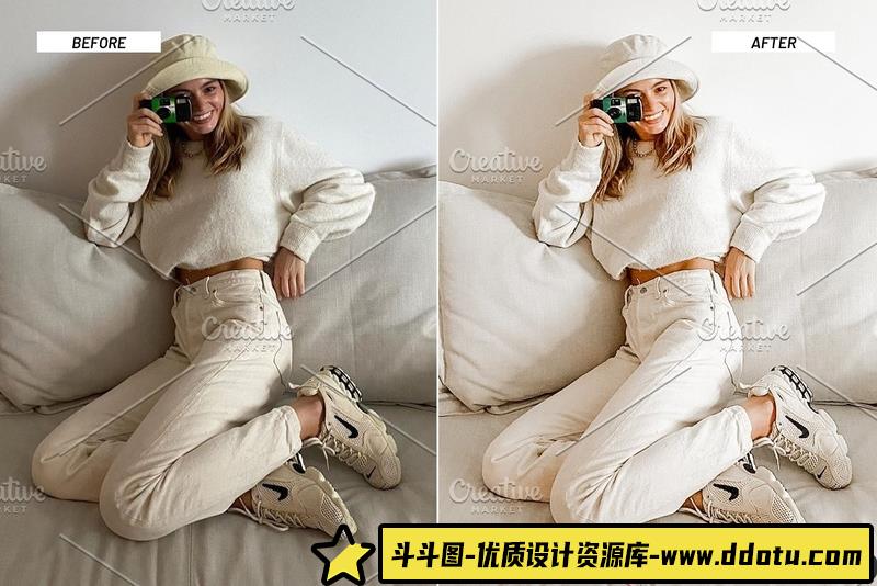 人像LR预设时尚博主胶片人像摄影后期调色预设lr预设ps滤镜pr调色lightroom人像lut插件