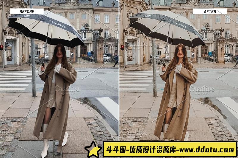 人像LR预设时尚博主胶片人像摄影后期调色预设lr预设ps滤镜pr调色lightroom人像lut插件