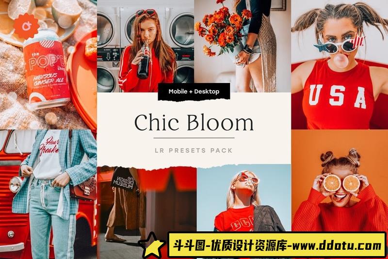 人像LR预设时尚明亮色彩人像写真预设4lr预设ps滤镜pr调色lightroom人像lut插件-斗斗图