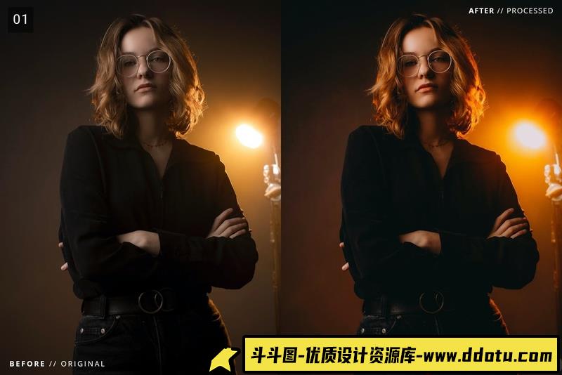人像LR预设时尚外拍人像预设和移动预设+lr预设ps滤镜pr调色lightroom人像lut插件-斗斗图
