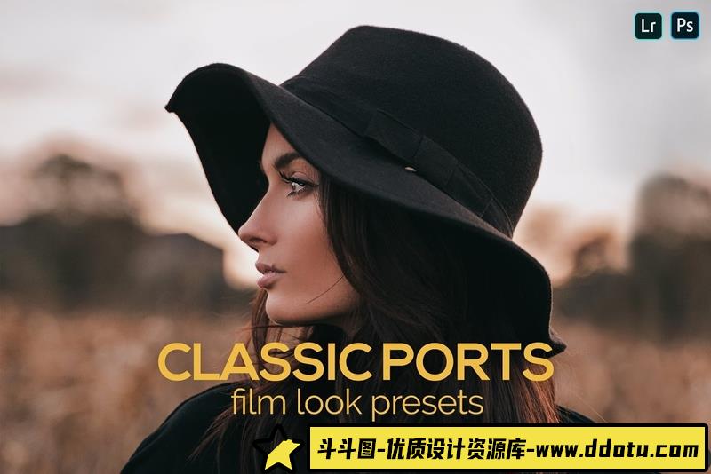 人像LR预设时尚肖像摄影电影胶片预设lr预设ps滤镜pr调色lightroom人像lut插件-斗斗图
