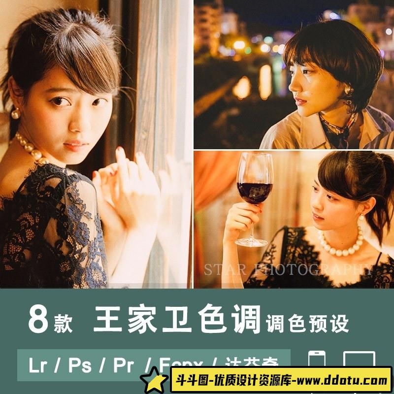 人像LR预设王家卫色调预设lr预设ps滤镜pr调色lightroom人像lut插件-斗斗图