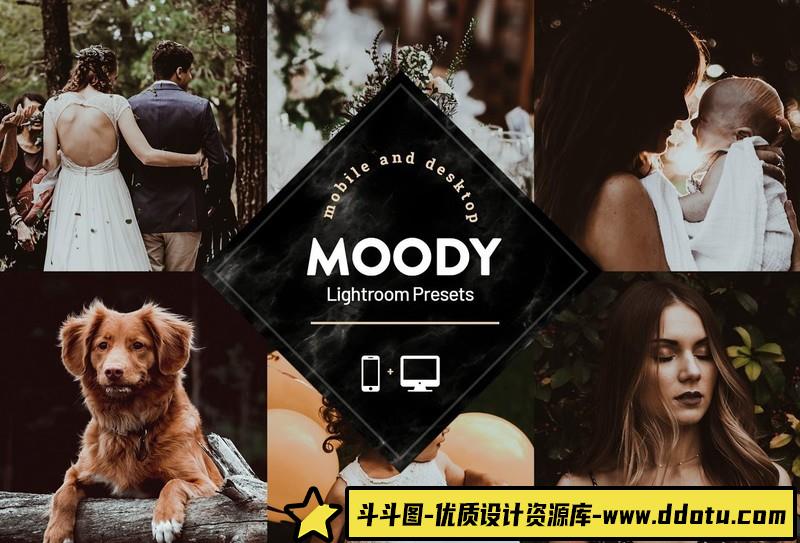 人像LR预设喜怒无常电影情绪胶片预设lr预设ps滤镜pr调色lightroom人像lut插件-斗斗图
