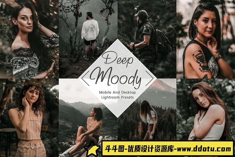 人像LR预设喜怒无常黑暗情绪旅拍人像预设lr预设ps滤镜pr调色lightroom人像lut插件-斗斗图