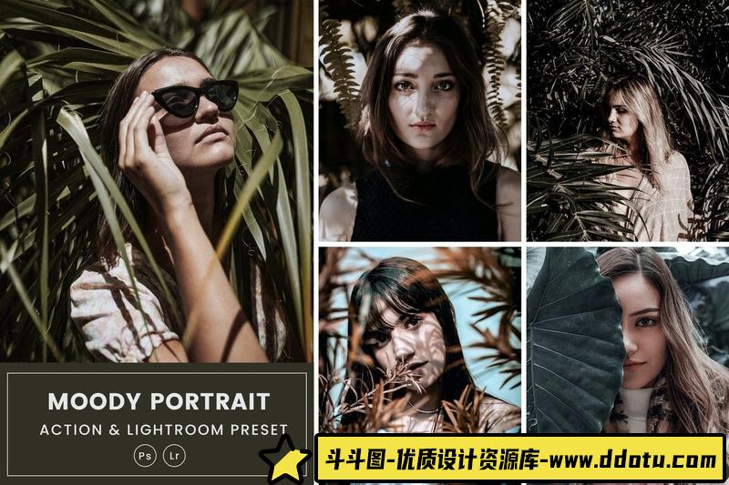 人像LR预设喜怒无常情绪人像预设和动作lr预设ps滤镜pr调色lightroom人像lut插件-斗斗图