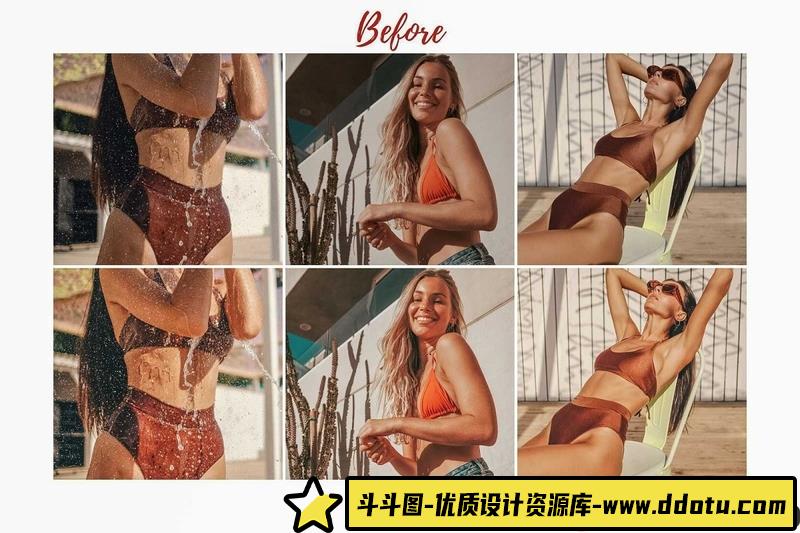 人像LR预设夏季海滩充满活力旅拍人像手机版修图预设lr预设ps滤镜pr调色lightroom人像lut插件