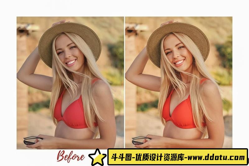 人像LR预设夏季海滩充满活力旅拍人像手机版修图预设lr预设ps滤镜pr调色lightroom人像lut插件