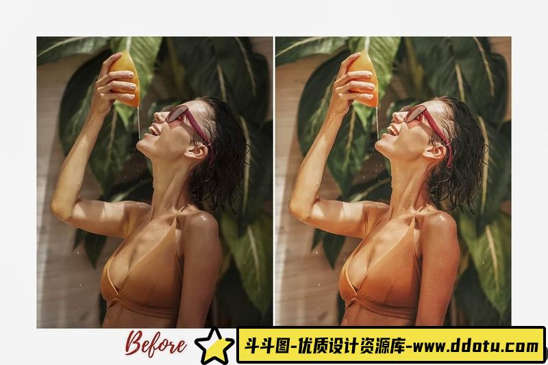 人像LR预设夏季海滩充满活力旅拍人像手机版修图预设lr预设ps滤镜pr调色lightroom人像lut插件