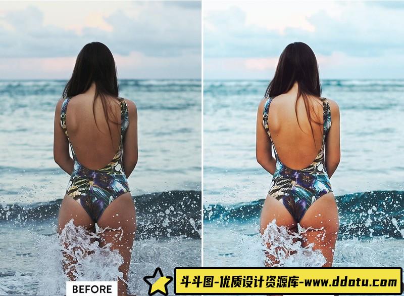 人像LR预设夏季人像写真清新通透胶片预设lr预设ps滤镜pr调色lightroom人像lut插件