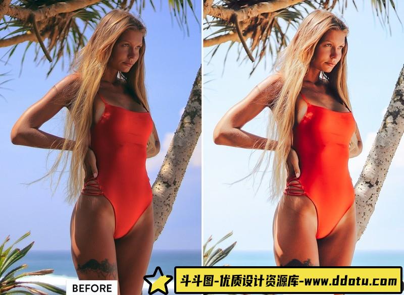 人像LR预设夏季人像写真清新通透胶片预设lr预设ps滤镜pr调色lightroom人像lut插件