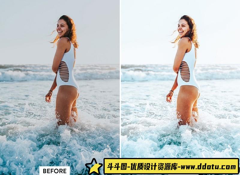 人像LR预设夏季人像写真清新通透胶片预设lr预设ps滤镜pr调色lightroom人像lut插件