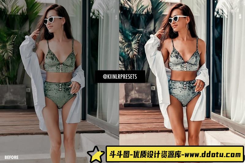 人像LR预设夏日沙滩旅拍人像莫兰迪预设与滤镜lr预设ps滤镜pr调色lightroom人像lut插件