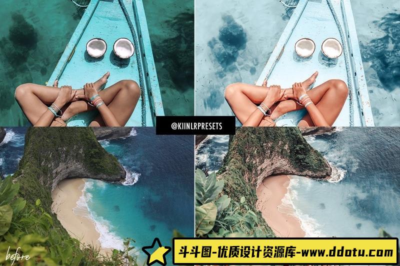 人像LR预设夏日沙滩旅拍人像莫兰迪预设与滤镜lr预设ps滤镜pr调色lightroom人像lut插件