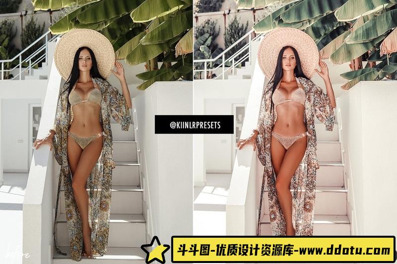 人像LR预设夏日沙滩旅拍人像莫兰迪预设与滤镜lr预设ps滤镜pr调色lightroom人像lut插件