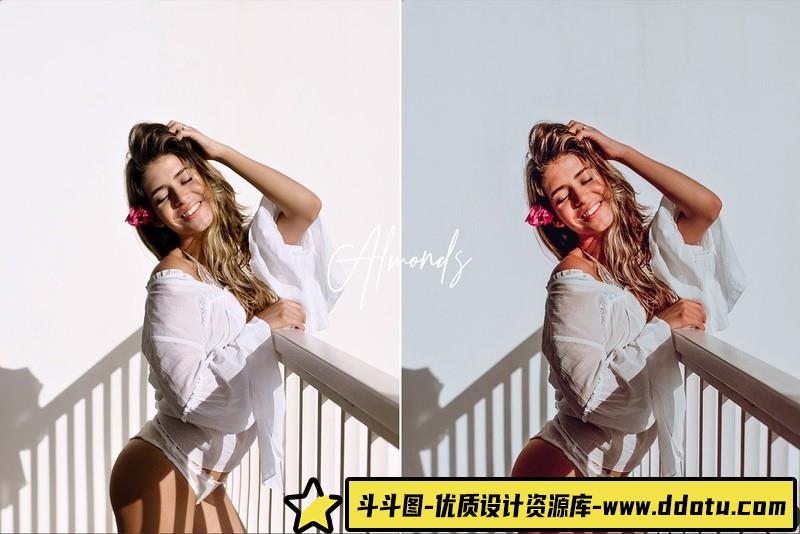人像LR预设杏仁巧克力色调时尚人像预设lr预设ps滤镜pr调色lightroom人像lut插件-斗斗图