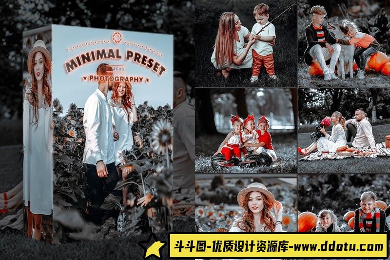 人像LR预设质感黑金人像预设与移动手机版预设2lr预设ps滤镜pr调色lightroom人像lut插件-斗斗图